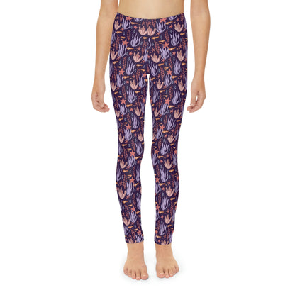 Jellyfish, Ocean, Beach Coastal Youth Leggings, One of a Kind Gift - Workout Activewear tights for kids, Granddaughter, Niece Christmas Gift
