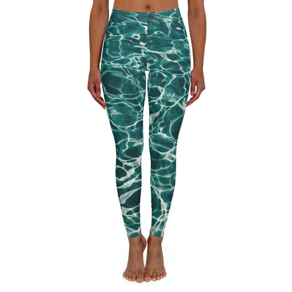 Beach Ocean Viking Pants Cute Women Leggings, One of a Kind Gift - Unique Workout Activewear tights for Wife fitness, Mother, Girlfriend Christmas Gift