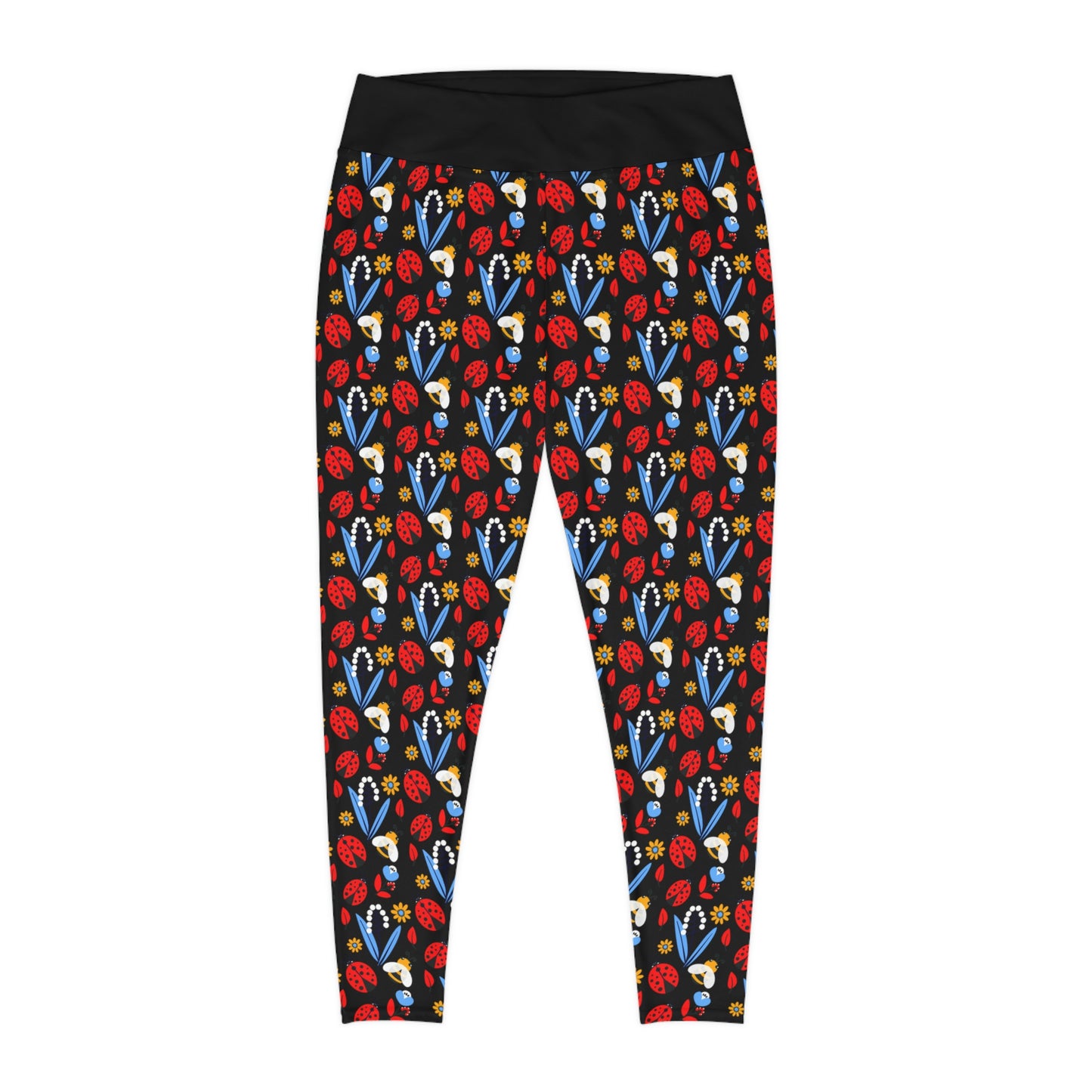 Ladybugs Plus Size Leggings One of a Kind Gift - Unique Workout Activewear tights for Mom fitness, Mothers Day, Girlfriend Christmas Gift