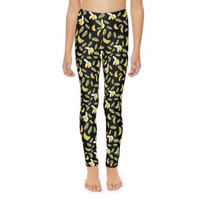 Bananas Print Youth Leggings,  One of a Kind Gift - Unique Workout Activewear tights for  kids Fitness , Daughter, Niece  Christmas Gift