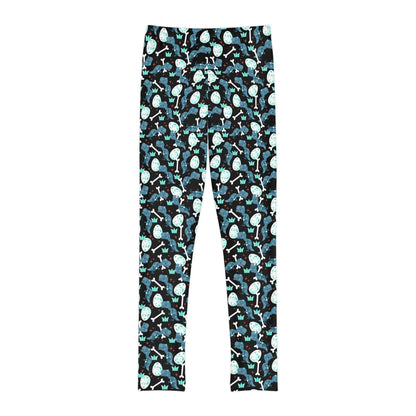 Dinosaur Trex Jurassic Park Youth Leggings, One of a Kind Gift - Unique Workout Activewear tights for kids , Daughter, Niece Christmas Gift