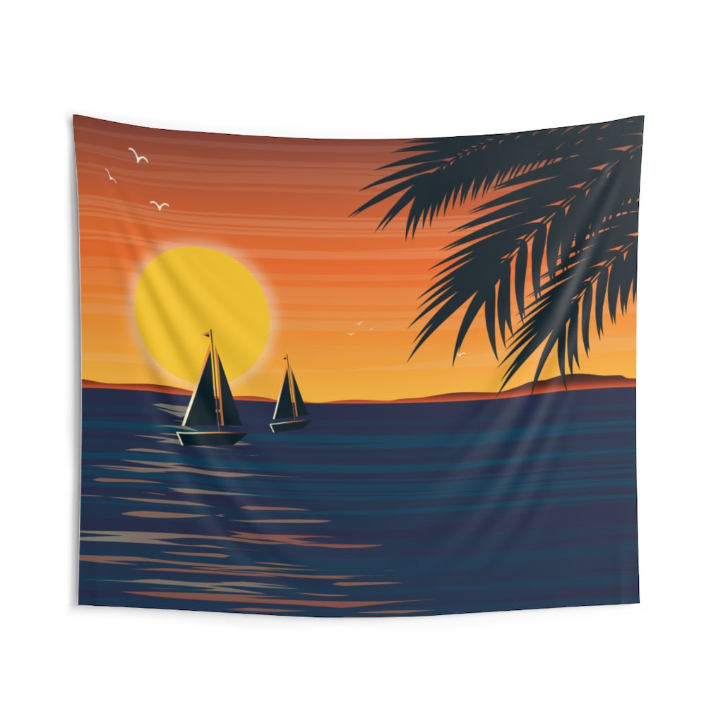 Moon and Sun Art Tapestry Contemporary Home Decor . Galaxy Wall Hanging Art for Baby Nursery, Dorm room, Coastal Home . Housewarming Gift
