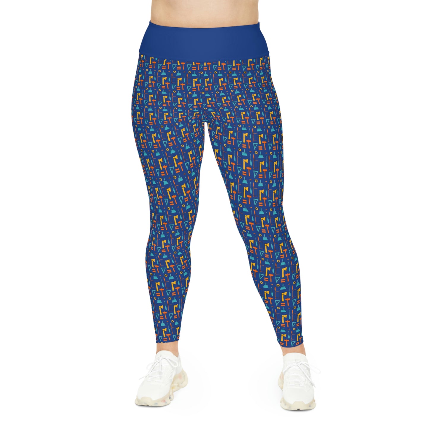 Construction Plus Size Leggings One of a Kind Gift - Unique Workout Activewear tights for Mom fitness, Mothers Day, Girlfriend Christmas Gift