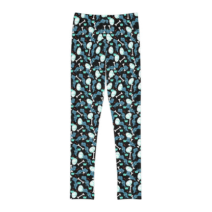 Dinosaur Trex Jurassic Park Youth Leggings, One of a Kind Gift - Unique Workout Activewear tights for kids , Daughter, Niece Christmas Gift