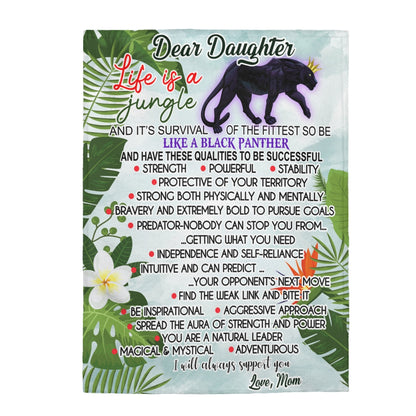 Be like a Black Panther Velveteen Plush Blanket (Daughter from Mom)