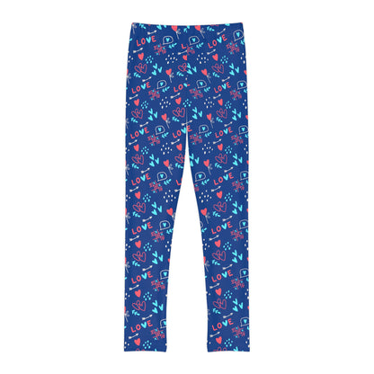 Valentine Youth Leggings,  One of a Kind Gift - Unique Workout Activewear tights for  kids fitness, Daughter, Niece  Christmas Gifts
