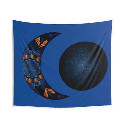 Crescent moon Phase Tapestry for Contemporary Home Decor, Wall Hanging Art for Baby Nursery, Dorm room, Coastal Home . Housewarming Gift
