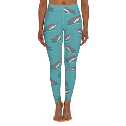 Dolphin, Ocean, Beach Women Leggings, One of a Kind Gift - Unique Workout Activewear tights forWife fitness, Mother, Girlfriend Christmas Gift