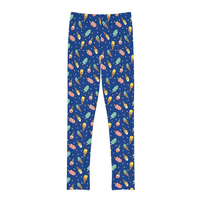 Ice Cream Scoop Cute Summer Youth Leggings, One of a Kind Gift - Workout Activewear tights for kids, Granddaughter, Niece  Christmas Gift