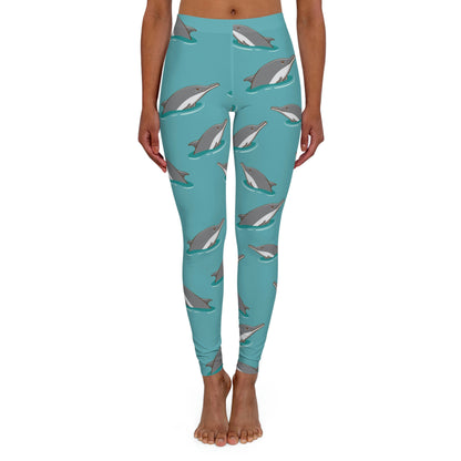 Dolphin, Ocean, Beach Women Leggings, One of a Kind Gift - Unique Workout Activewear tights forWife fitness, Mother, Girlfriend Christmas Gift