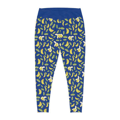 Banana Fruit Plus Size Leggings One of a Kind Gift - Unique Workout Activewear tights for Mom fitness, Mothers Day, Girlfriend Christmas Gift