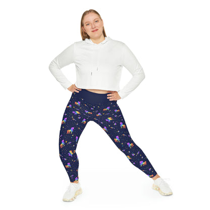 Unicorn Plus Size Leggings One of a Kind Gift - Unique Workout Activewear tights for Mom fitness, Mothers Day, Girlfriend Christmas Gift