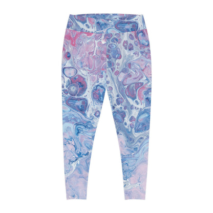Abstract Marble Plus Size Leggings, One of a Kind Workout Activewear for Wife Fitness, Best Friend, mom and me tights Christmas Gift