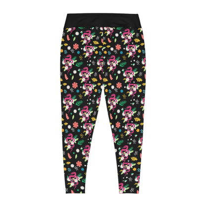Snake Floral Plus Size Leggings One of a Kind Gift - Unique Workout Activewear tights for Mom fitness, Mothers Day, Girlfriend Christmas Gift