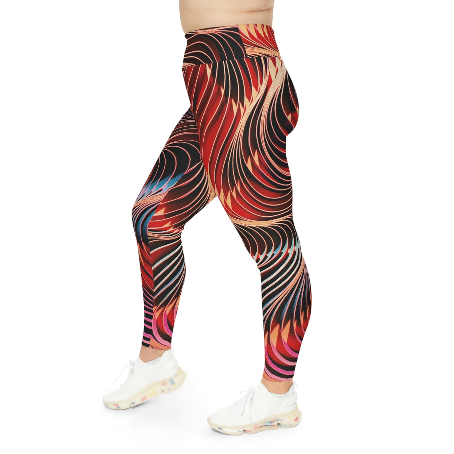 Abstract Plus Size One of a Kind Workout Activewear for Wife Fitness, Best Friend, mom and me tights Christmas Gift