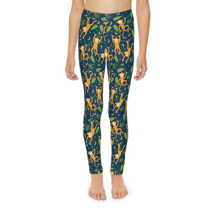 Monkey animal kingdom, Safari Youth Leggings, One of a Kind Gift - Unique Workout Activewear tights for kids, Daughter, Niece Christmas Gift