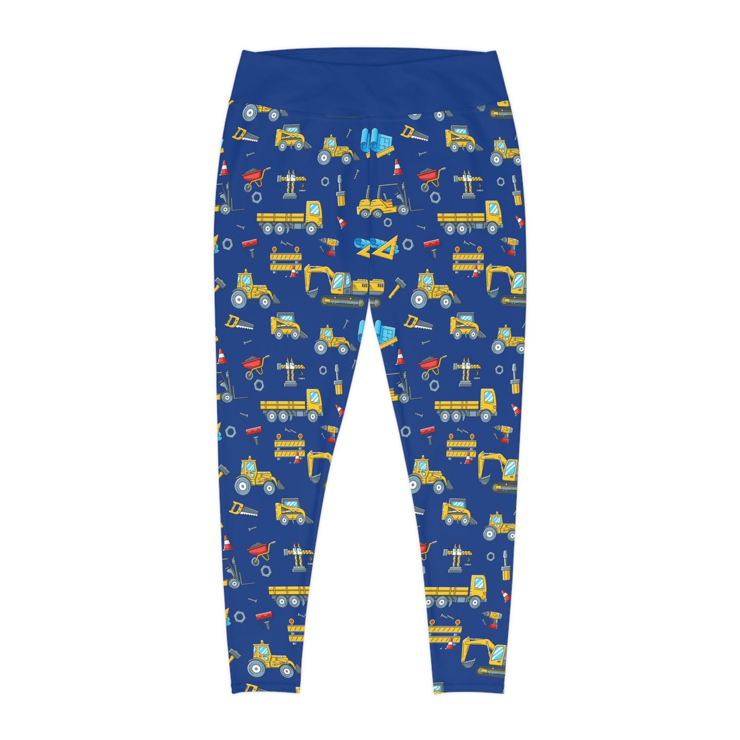 Construction Plus Size Leggings One of a Kind Workout Activewear for Wife Fitness, Best Friend, mom and me tights, Mothers day , Christmas Gift