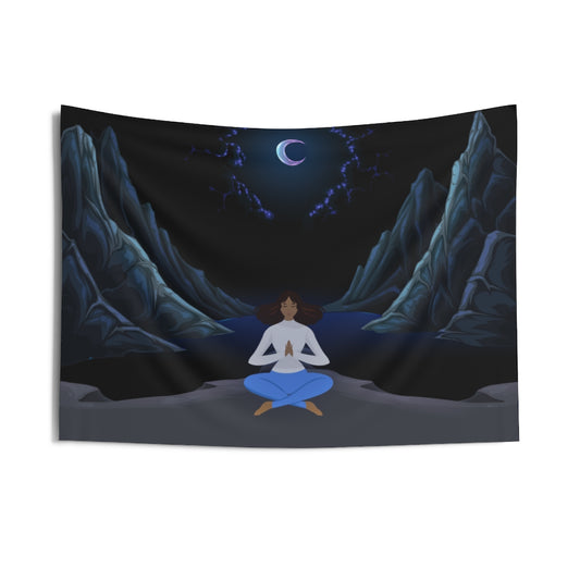Yoga Galaxy Tapestry Contemporary Home Decor . Galaxy Wall Hanging Art for Baby Nursery, Dorm room, Coastal Home . Housewarming Gift