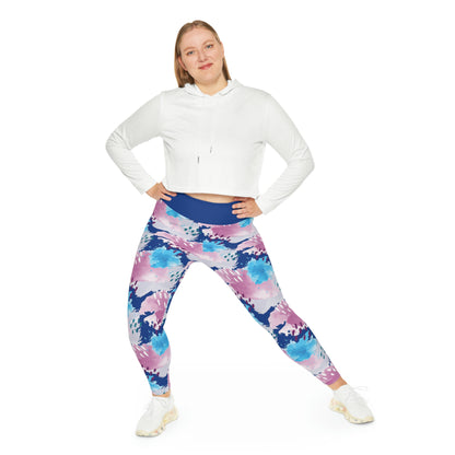 Tye Dye Plus Size Leggings One of a Kind Gift - Unique Workout Activewear tights for Mom fitness, Mothers Day, Girlfriend Christmas Gift