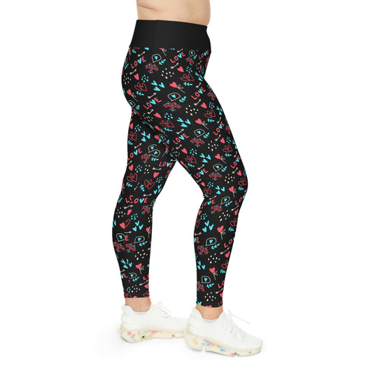 Valentines Day Gift For Her Plus Size Leggings . One of a Kind Workout Activewear tights for Mothers Day, Girlfriend, Gift for Her