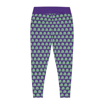 Elephant Plus Size Leggings animal kingdom, One of a Kind Workout Activewear for Wife Fitness, Best Friend, mom and me tights Christmas Gift