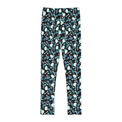 Dinosaur Trex Jurassic Park Youth Leggings, One of a Kind Gift - Unique Workout Activewear tights for kids , Daughter, Niece Christmas Gift