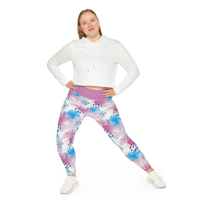 Tye Dye Plus Size Leggings One of a Kind Gift - Unique Workout Activewear tights for Mom fitness, Mothers Day, Girlfriend Christmas Gift