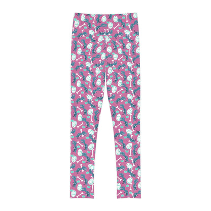 Dinosaur Trex Jurassic Park Youth Leggings,  One of a Kind Gift - Unique Workout Activewear tights for  kids , Daughter, Niece  Christmas Gift