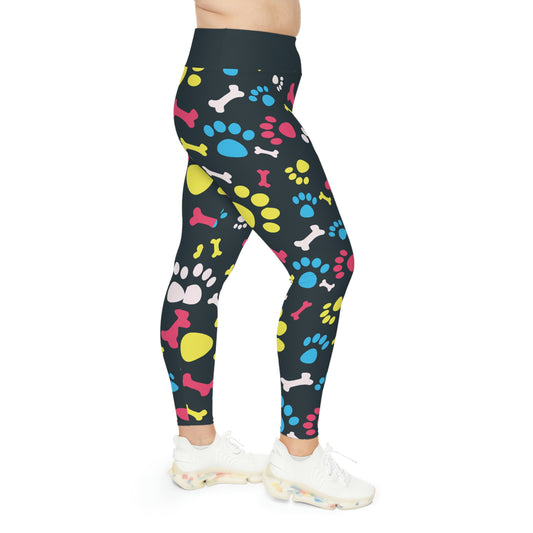 Dog Mom Plus Size Leggings One of a Kind Gift - Unique Workout Activewear tights for Mom fitness, Mothers Day, Girlfriend Christmas Gift