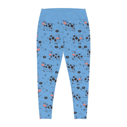 Cow Farm animal Plus Size Leggings One of a Kind Unique Workout Activewear tights for Mom fitness, Mothers Day, Girlfriend Christmas Gift