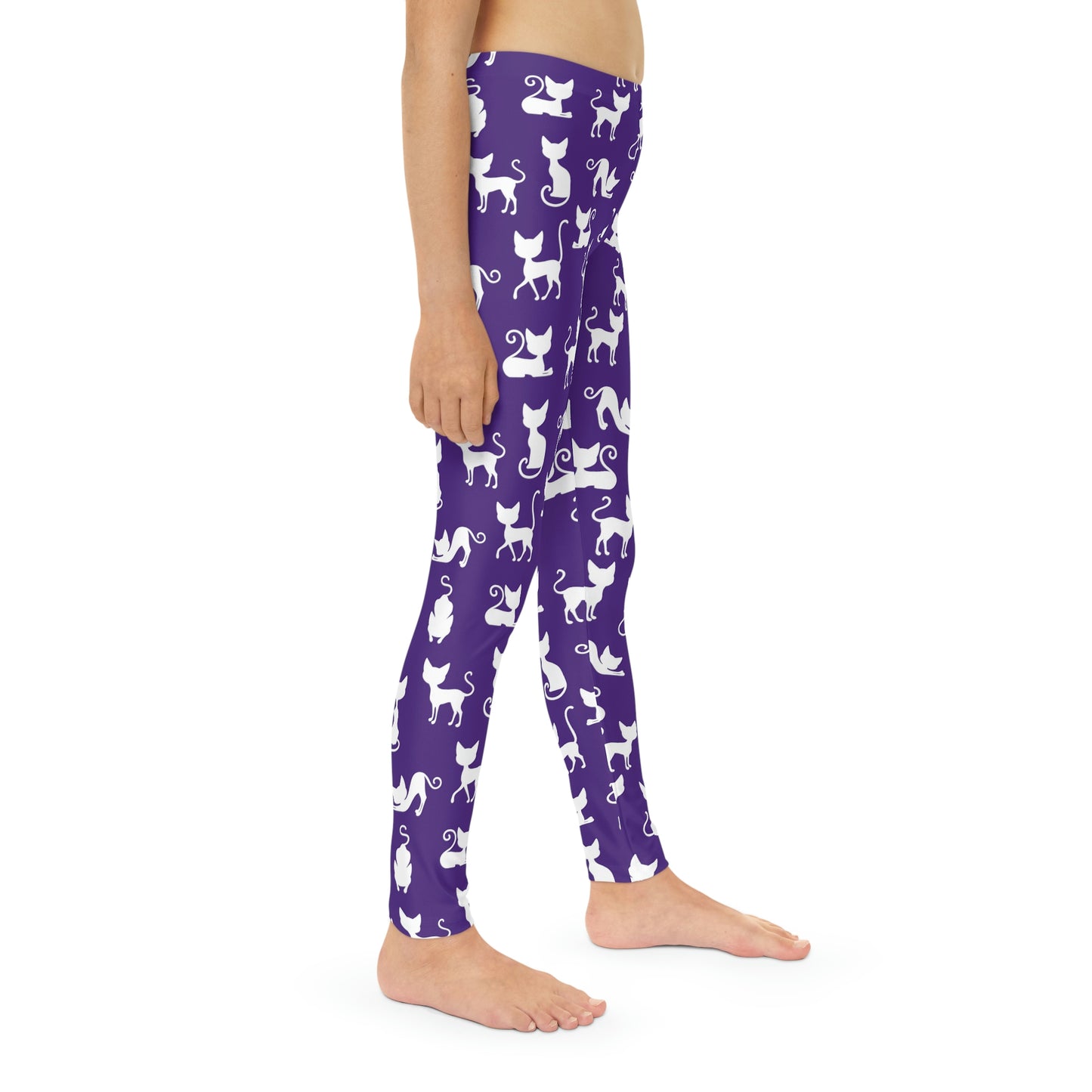 Cat Lovers Cute Summer Youth Leggings, One of a Kind Gift - Workout Activewear tights for kids, Granddaughter, Niece Christmas Gift