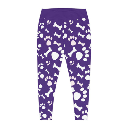 Dog Mom Plus Size Leggings One of a Kind Gift - Unique Workout Activewear tights for Mom fitness, Mothers Day, Girlfriend Christmas Gift