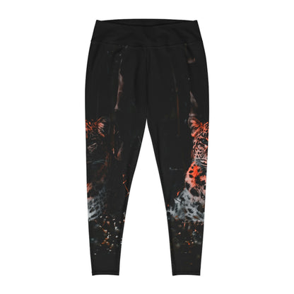 Plus Size Tiger Print Leggings, One of a Kind Gift - Workout Activewear  for Wife Fitness, Best Friend, mom and me tights Christmas Gift