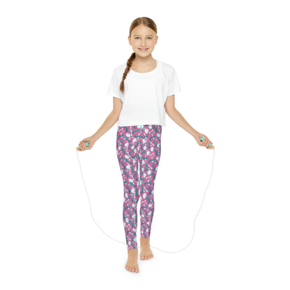 Dinosaur Trex Jurassic Park Youth Leggings,  One of a Kind Gift - Unique Workout Activewear tights for  kids , Daughter, Niece  Christmas Gift