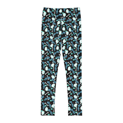 Dinosaur Trex Jurassic Park Youth Leggings, One of a Kind Gift - Unique Workout Activewear tights for kids , Daughter, Niece Christmas Gift