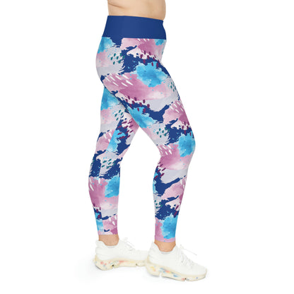 Tye Dye Plus Size Leggings One of a Kind Gift - Unique Workout Activewear tights for Mom fitness, Mothers Day, Girlfriend Christmas Gift