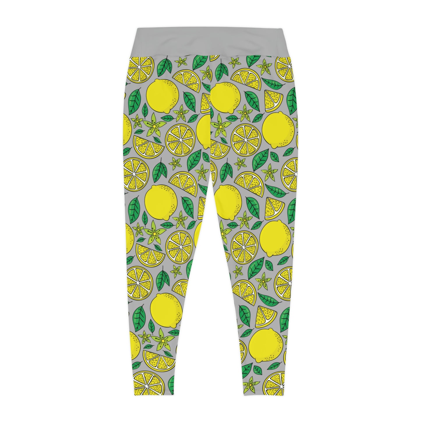 Lemon Summer Plus Size Leggings One of a Kind Gift - Unique Workout Activewear tights for Mom fitness, Mothers Day, Girlfriend Christmas Gift