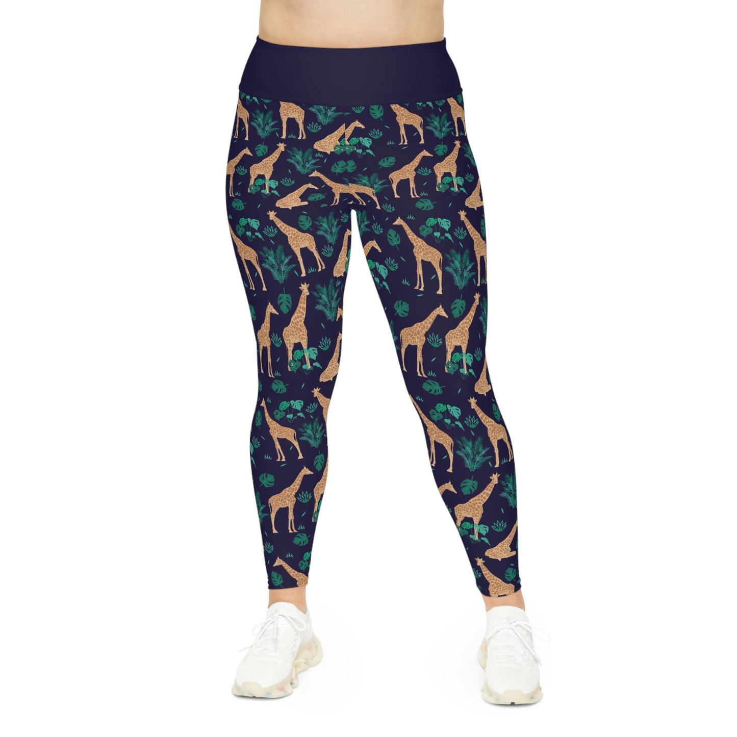 Giraffe Safari Plus Size Leggings One of a Kind  Unique Workout Activewear tights for Mom fitness, Mothers Day, Girlfriend Christmas Gift