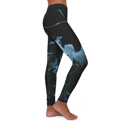 Abstract  Ocean Marble Women Leggings, One of a Kind Workout Activewear for Wife Fitness, Best Friend, mom and me tights Christmas Gift