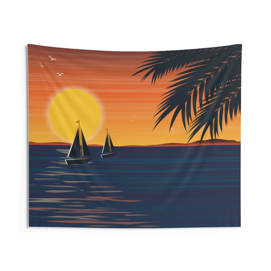 Moon and Sun Art Tapestry Contemporary Home Decor . Galaxy Wall Hanging Art for Baby Nursery, Dorm room, Coastal Home . Housewarming Gift