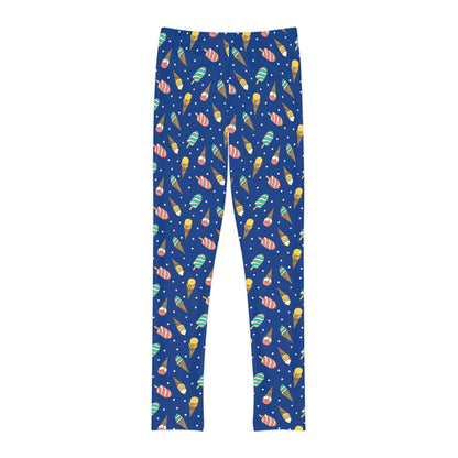 Ice Cream Scoop Cute Summer Youth Leggings, One of a Kind Gift - Workout Activewear tights for kids, Granddaughter, Niece  Christmas Gift