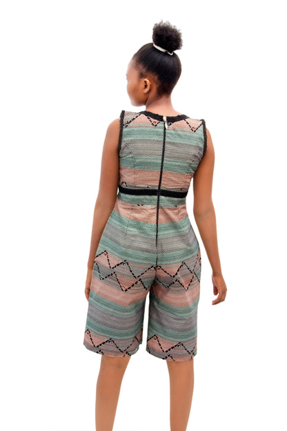 Beaded African Wax Romper