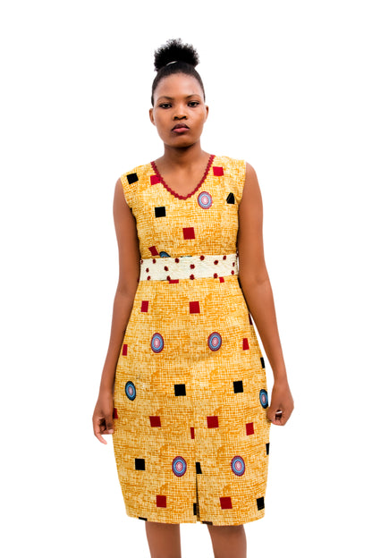 Beaded African Wax Dress